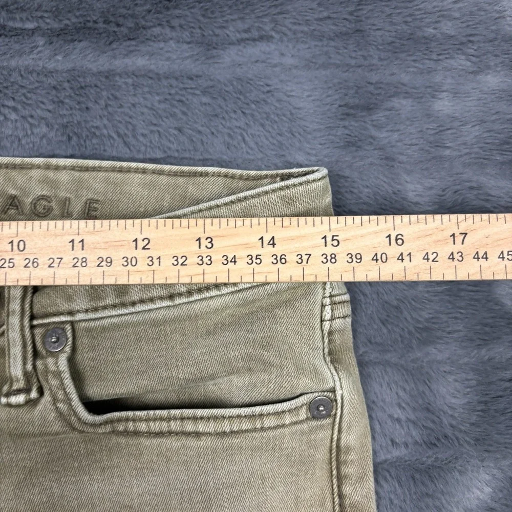 American Eagle Airflex+ Skinny Jeans Mens 29x34 Olive Green Khaki Stretch Denim